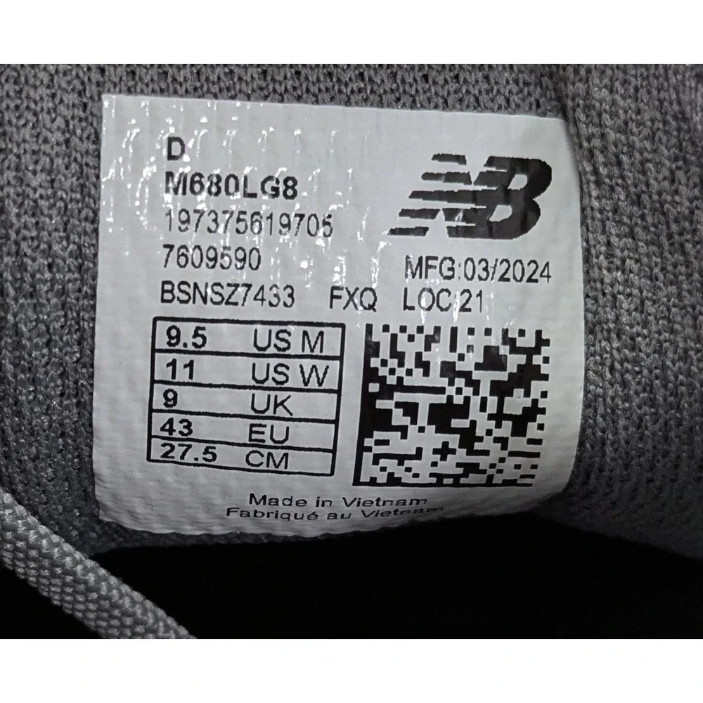 Mens New Balance 680 Fresh Foam Gray Comfort Running Shoes M680LG8 Size 9.5